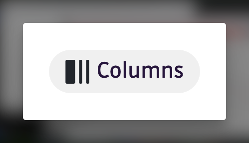 Projects Dashboard - Columns button