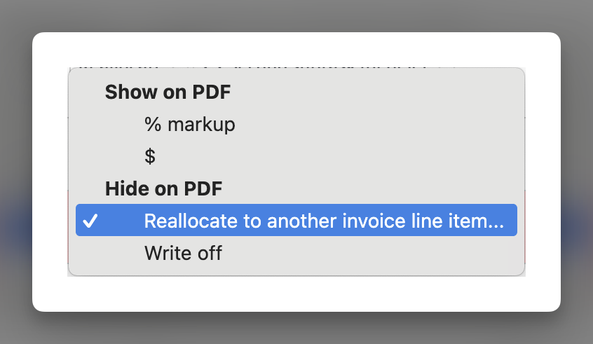 Invoices - Hide on PDF options
