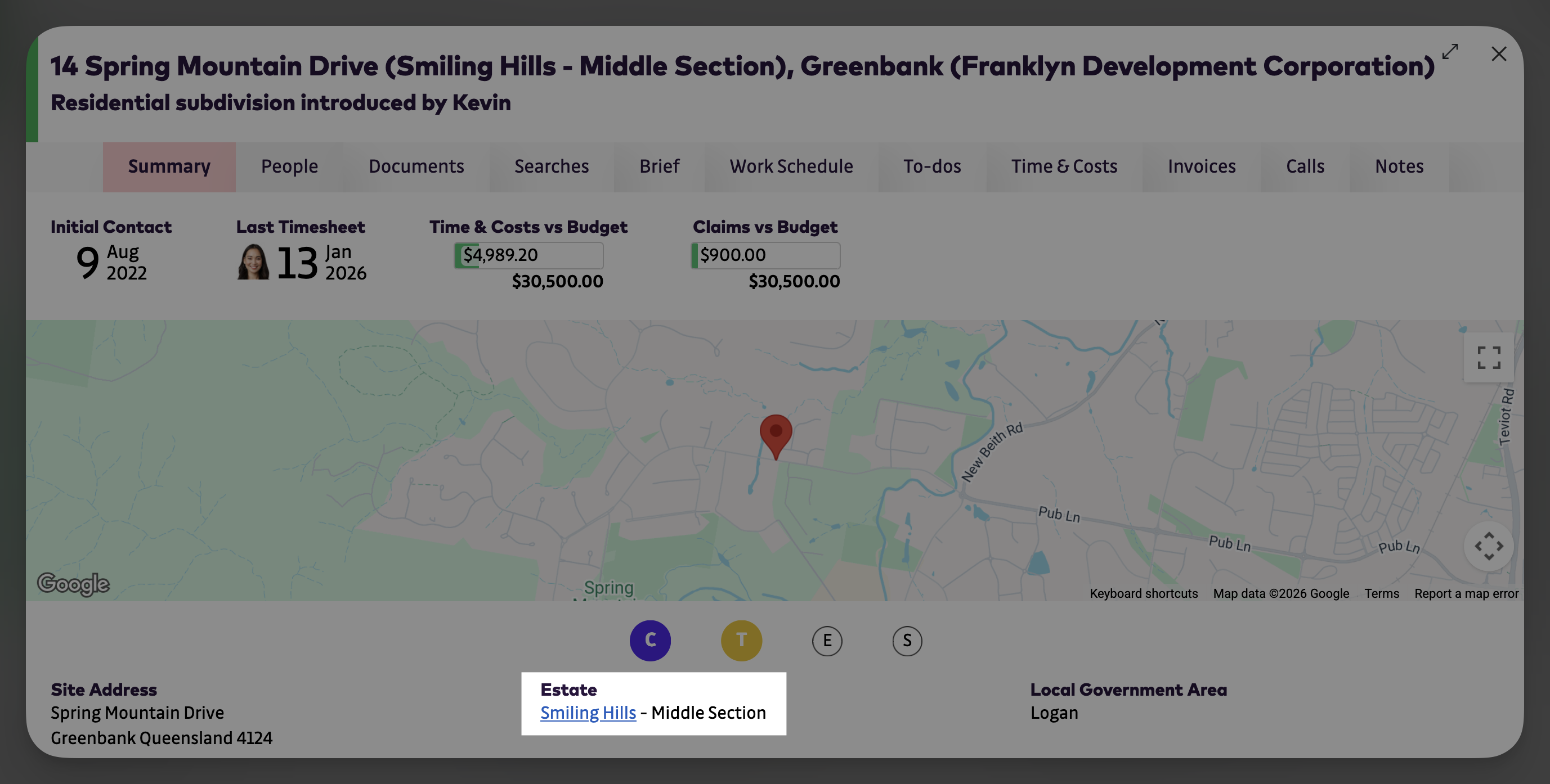View Project - estate name focussed